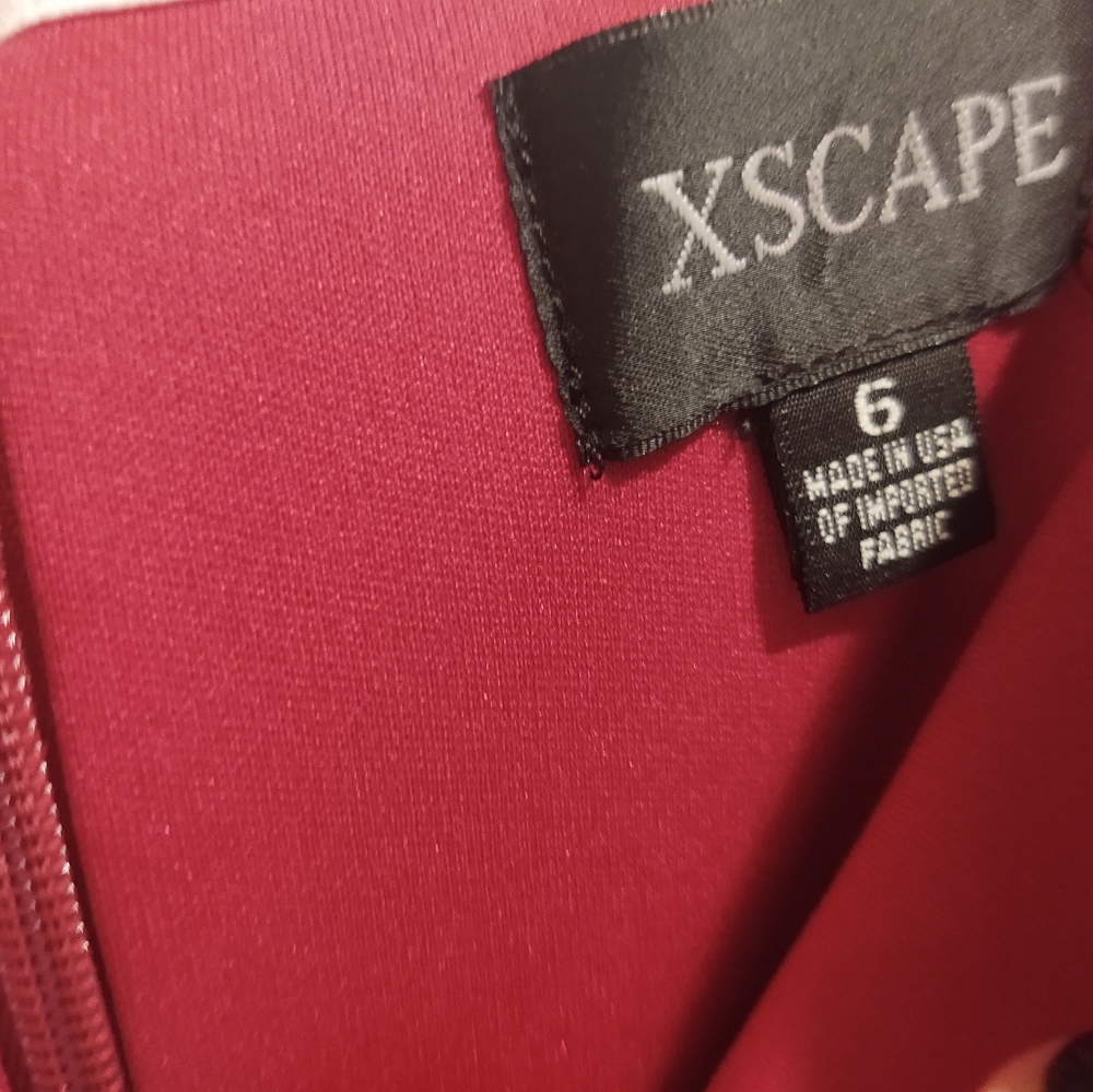 Xscape magenta off the shoulder dress with side slit - Picture 6 of 9